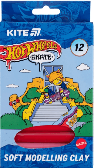 Пластилін "Kite" Hot Wheels-2 12 кольор. 200гр воск. №HW25-086-2(1)(30)(60)