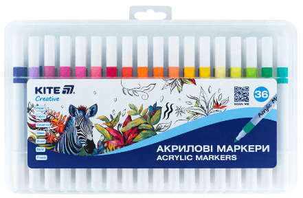 Набор маркеров акрил. "Kite" Creative №K-1158 36шт(25)(50)
