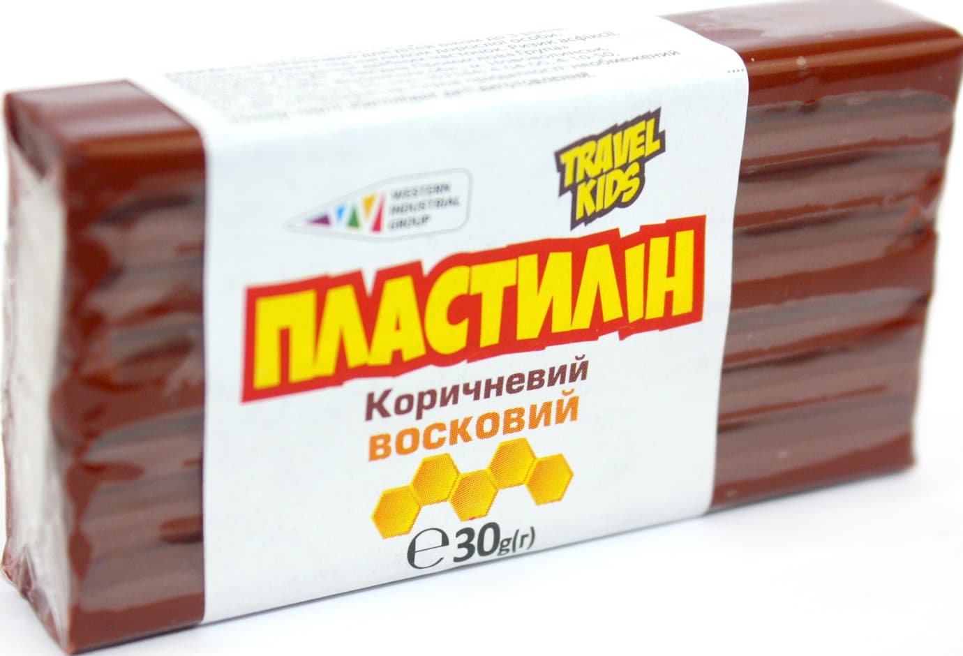 Пластилін "Гамма UA" 30гр коричневий,восковий №333109(12)(48)