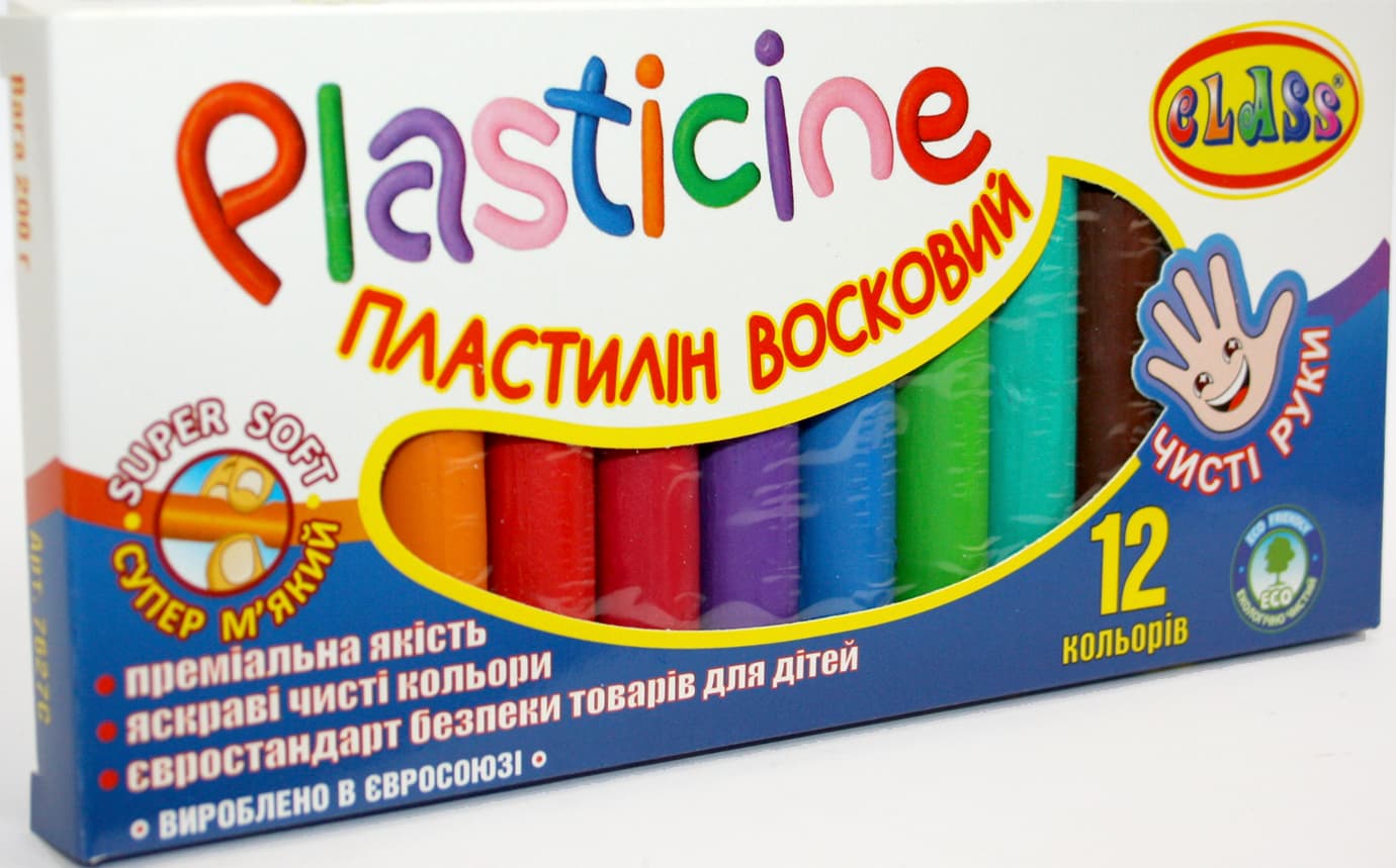 Пластилін 12 кольорів 200 гр Class (60) 7627
