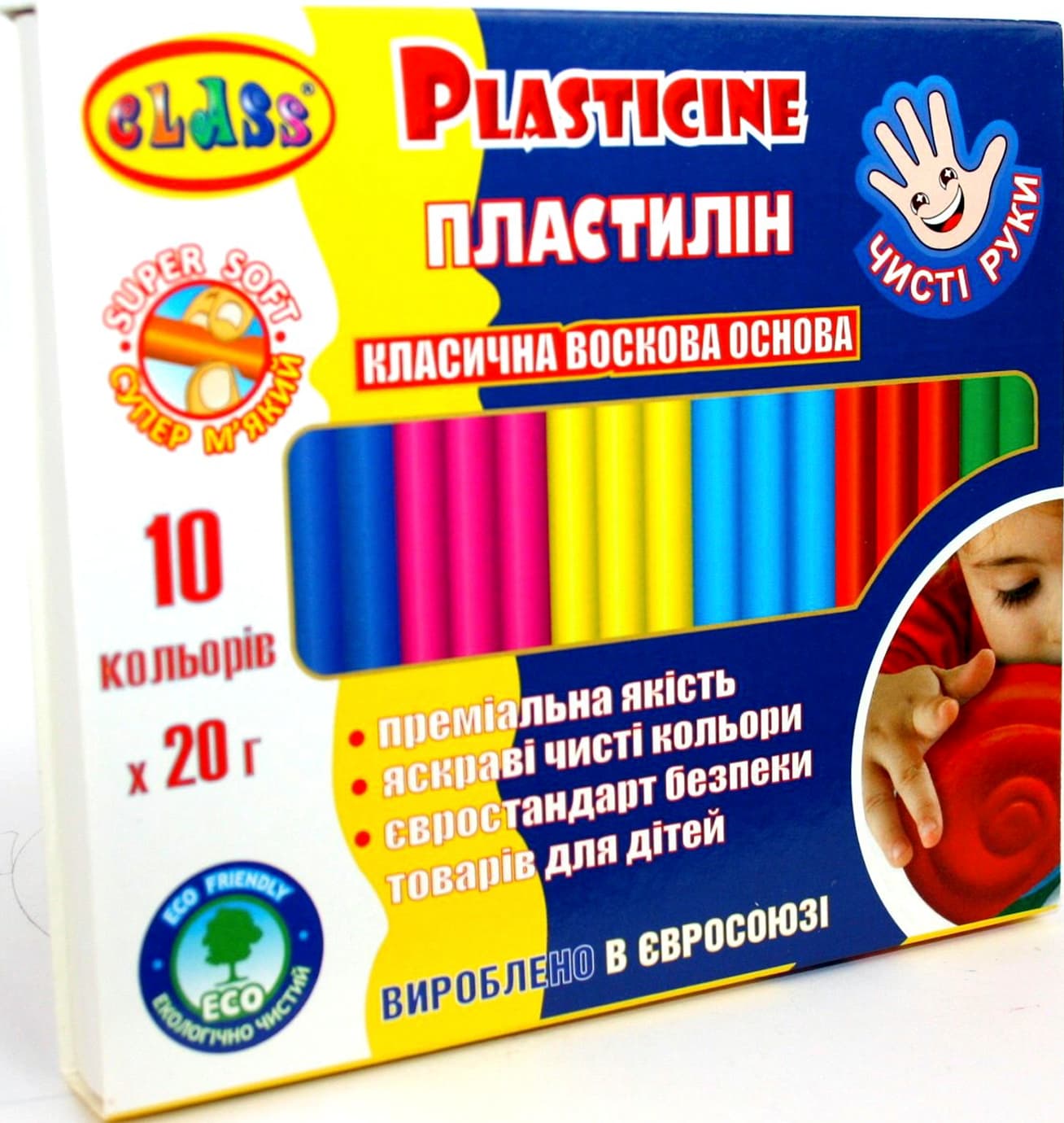 Пластилін 10 кольорів 20 гр Class MAXI (40) 7645С