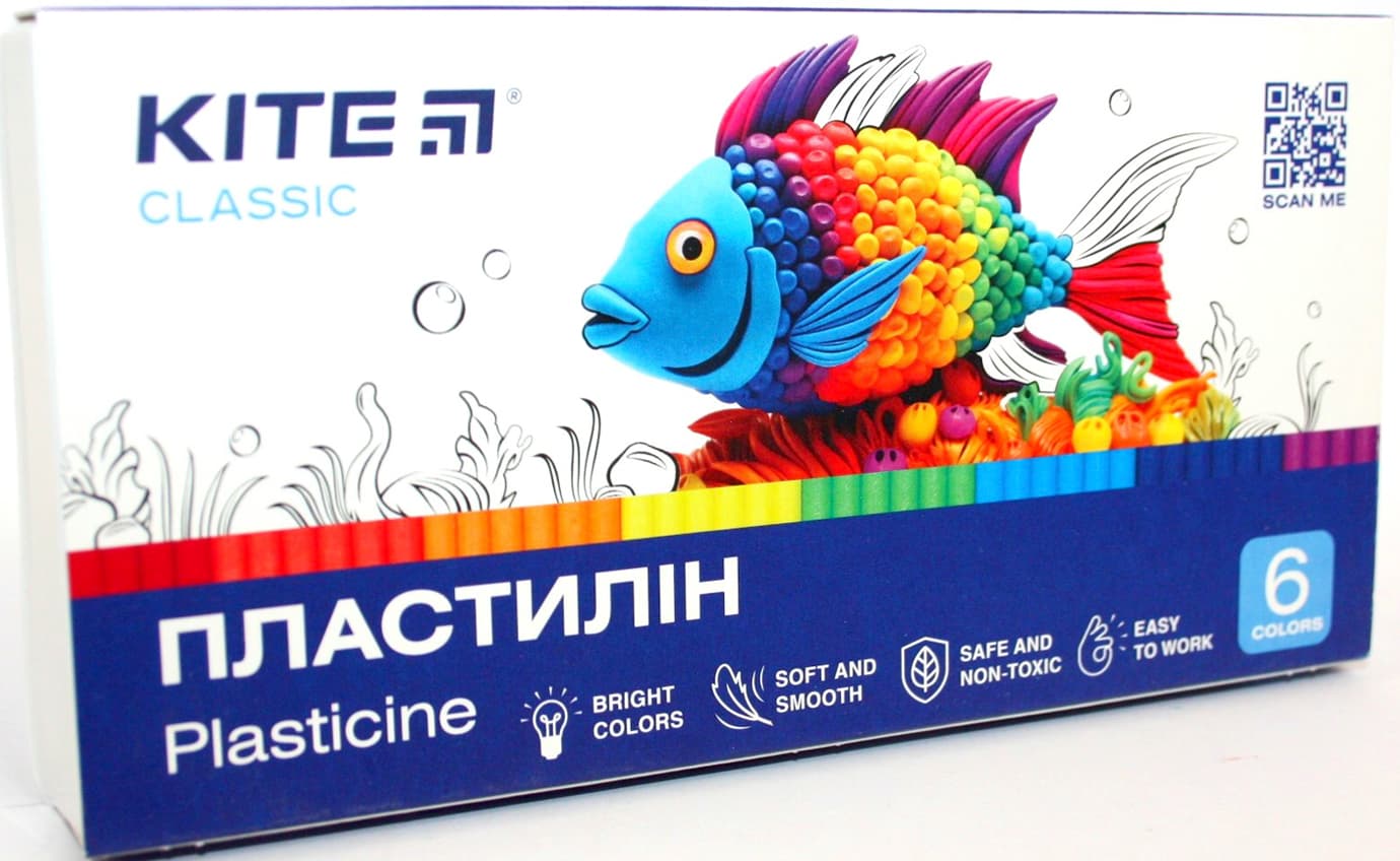 Пластилін "Kite" Classic 6 кольор. 120гр №K-081(40)