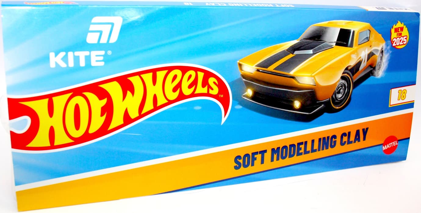 Пластилін "Kite" Hot Wheels 18 кольор. 360гр воск. №HW25-085(32)