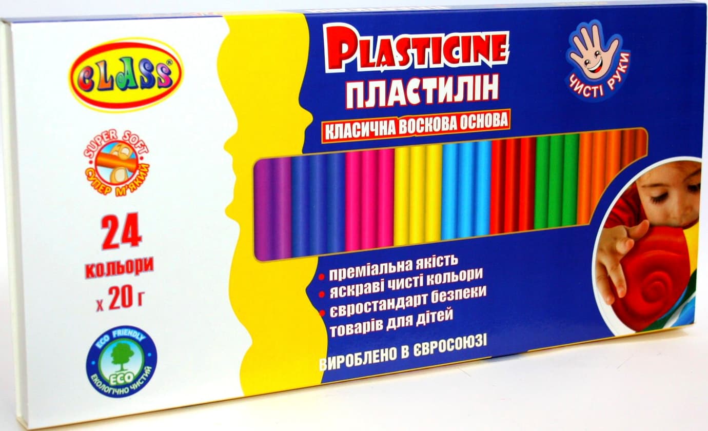 Пластилін "Class" МАХІ 24 кольор.х 20гр №7661С(20)