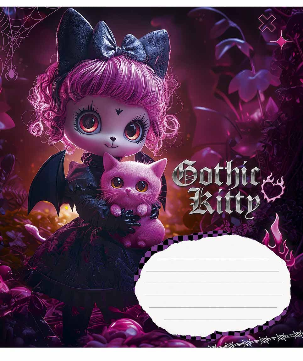 Зошит 12арк. кліт. Школярик "Gothic cats" виб.УФ-лак №012-3531K(30)(300)