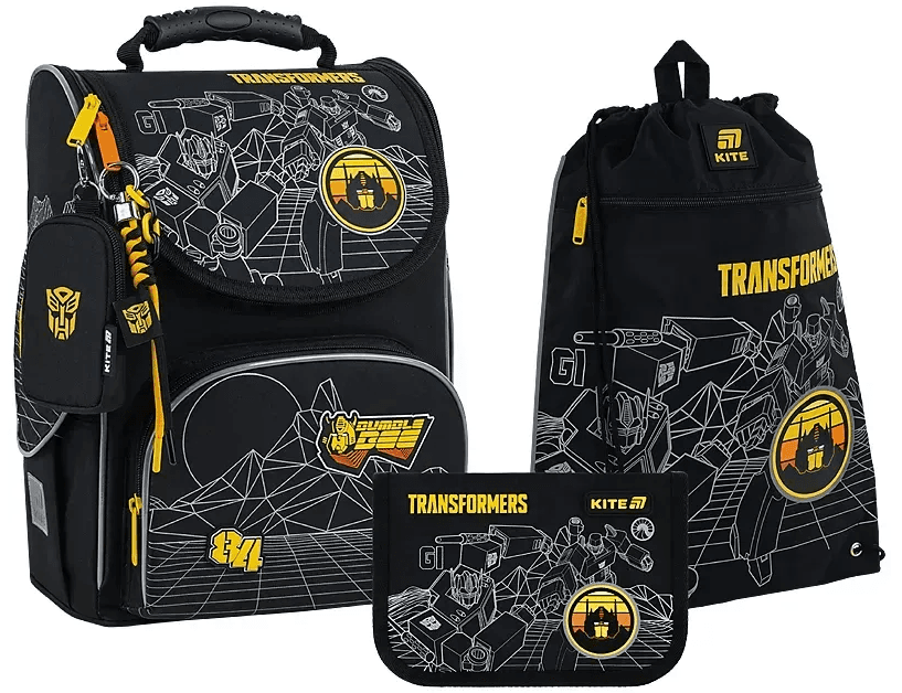 Набір: рюкзак 1від.,3карм.+пенал+сумка для взуття "Kite" Transformers №SET_TF25-501S(8)