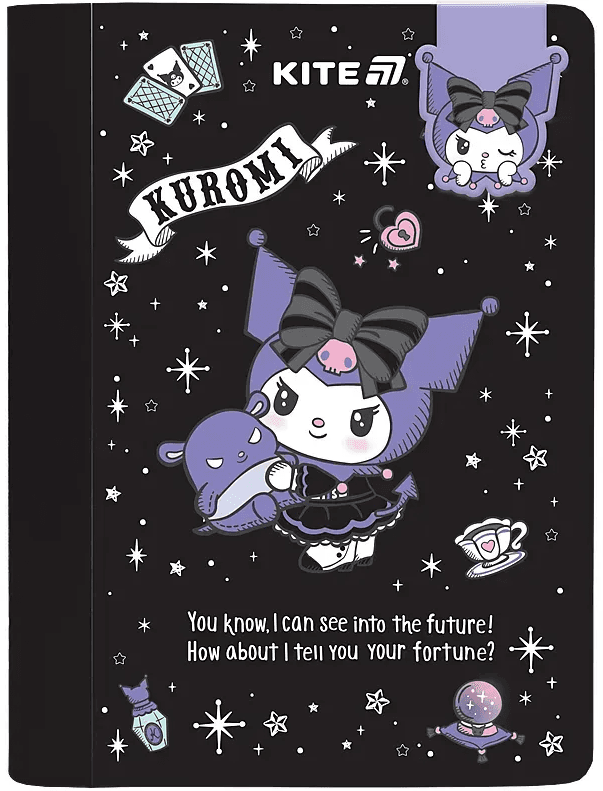 Блокнот А5 60л. клет. тв. обл. Kuromi с магнитной закладкой №HK25-192/Kite/(20)(40)