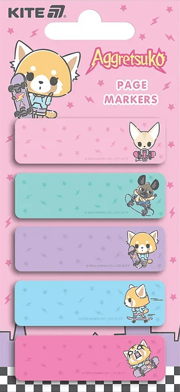 Закладка папер. "Kite" №AR25-480 Aggretsuko 5х15х50мм,100шт з малюнком(40)