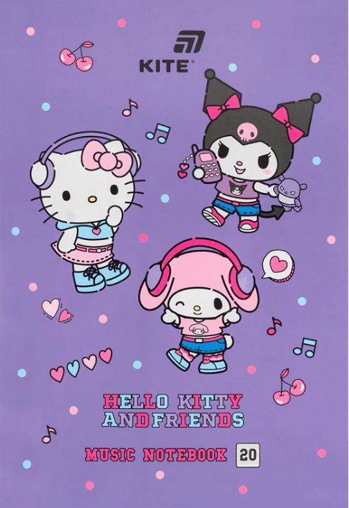 Нотная тетрадь А4 20л. Hello Kitty №HK26-404/Kite/(10)