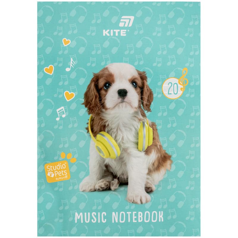 Нотная тетрадь А4 20л. Studio Pets №SP26-404/Kite/(10)