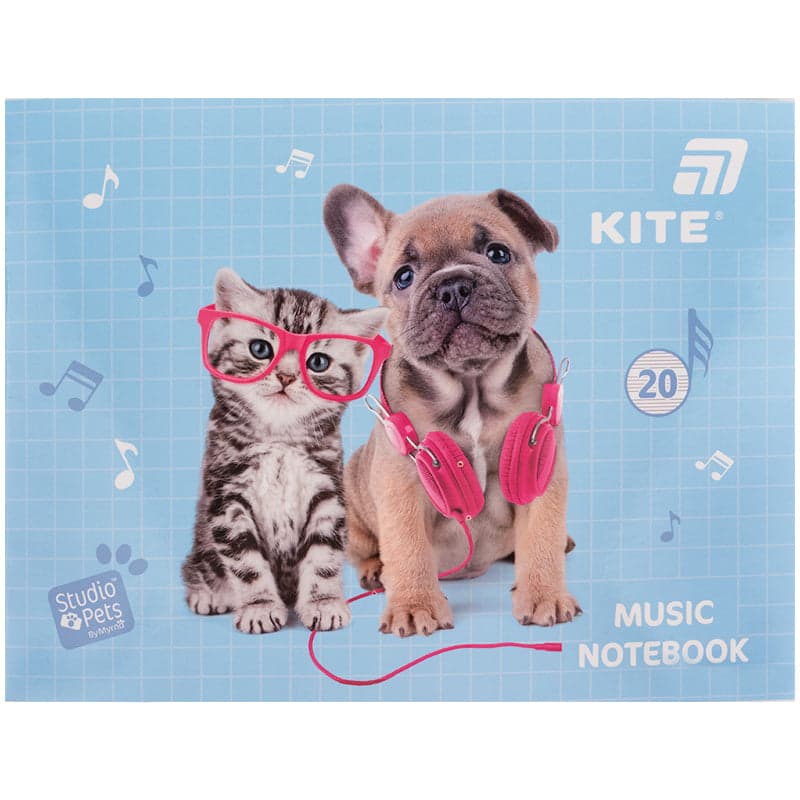 Нотная тетрадь А5 20л. Studio Pets №SP26-405/Kite/(10)