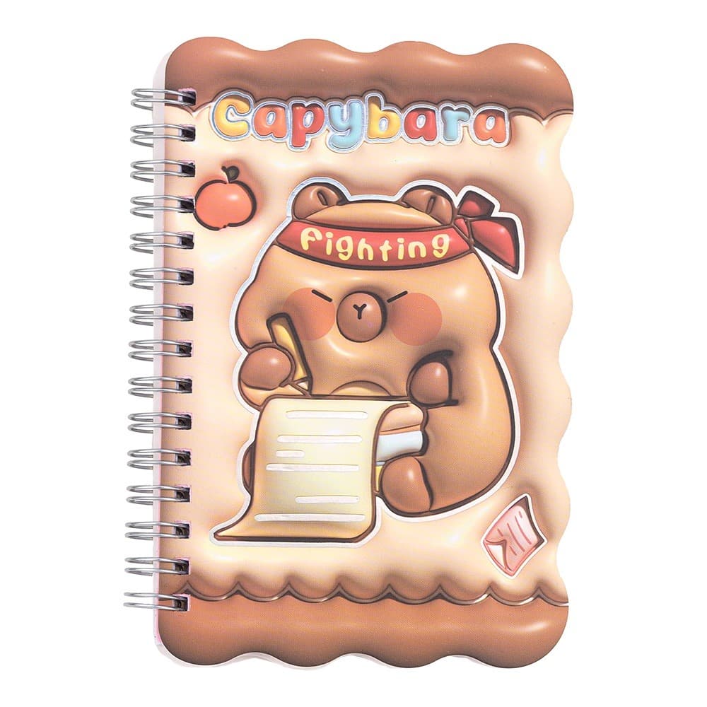 Блокнот пруж. бок. А6 60арк. кліт. тв. обкл. асорті "Kids line. Capybara" №ZB.700026/Zibi/