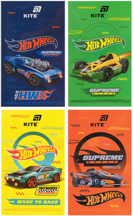 Блокнот А6 50арк. б/лін. тв. обкл. Hot Wheels №HW26-195/Kite/(12)