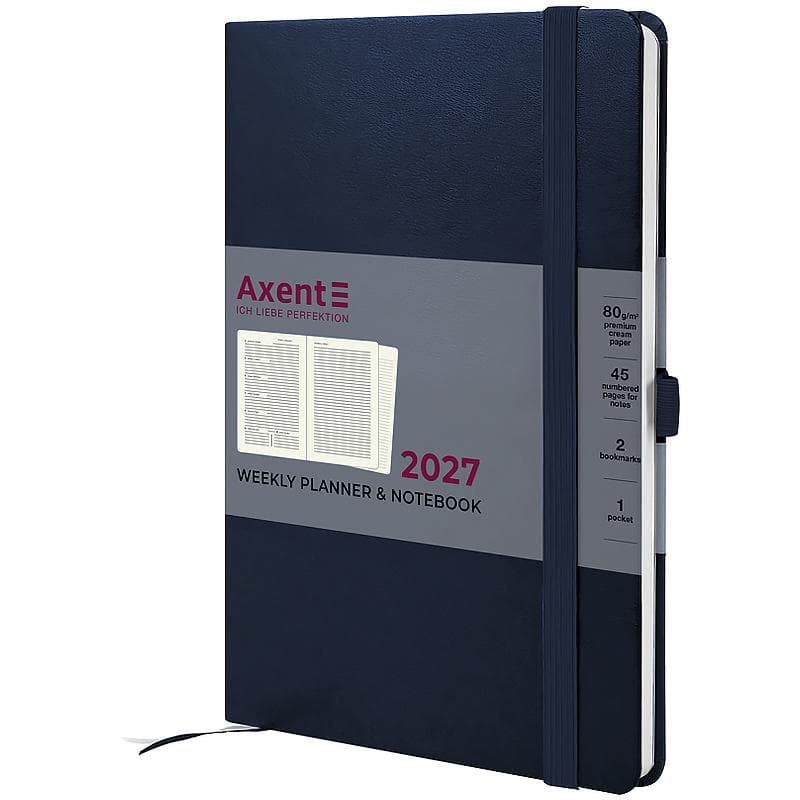 Щотижн. А5 "Axent" дат2027 Prime Strong синій №8507-27-02-A(12)