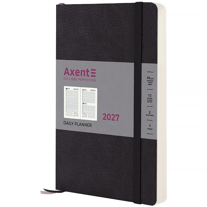 Щоден. А5 "Axent" дат2027 Partner Soft Skin чорний №8810-27-01-A(12)