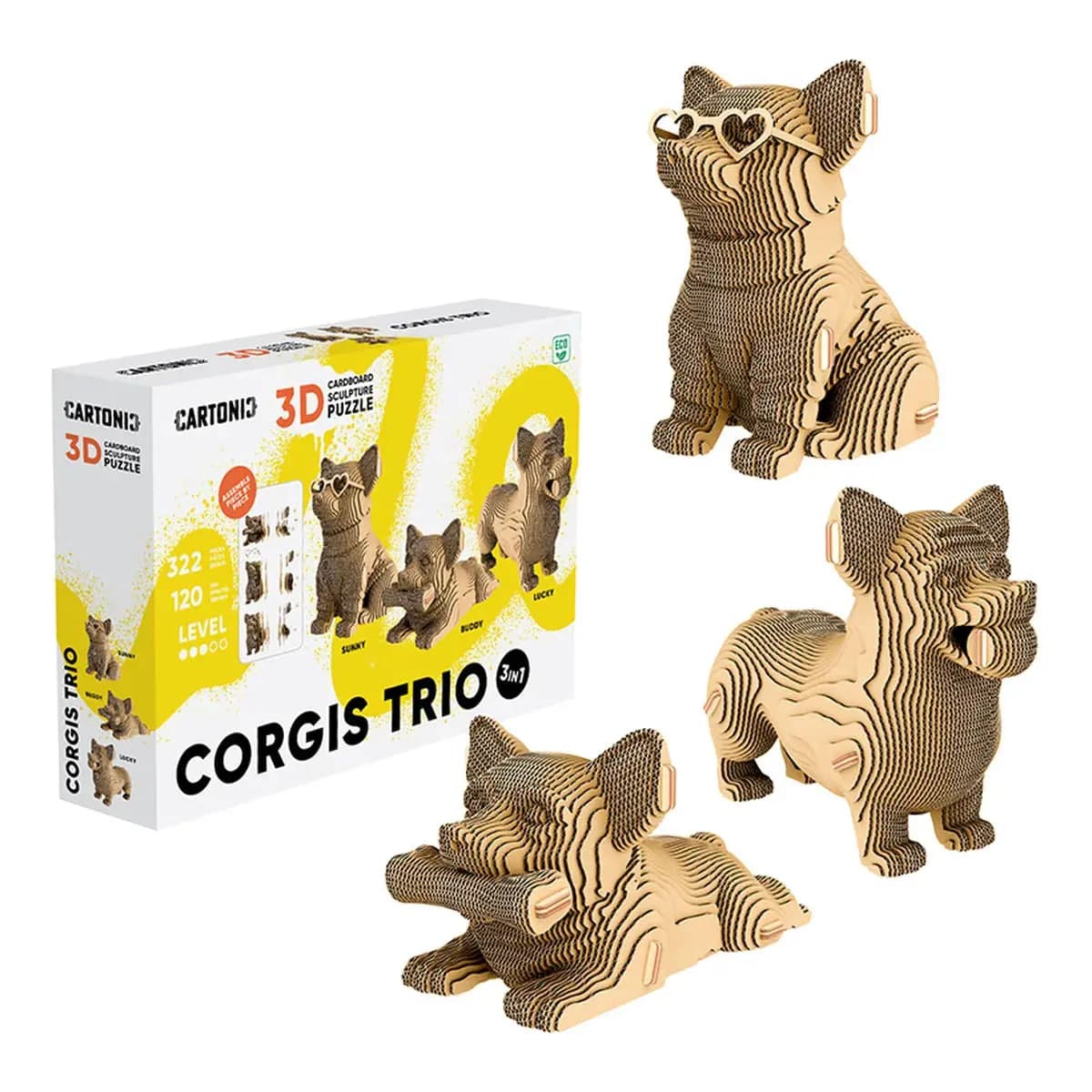 Пазли 3D "Cartonic" Collectible Corgis Trio