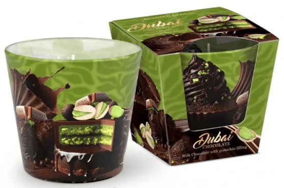 Свічка з ароматом "Bartek candles" 115г/30год. Dubai chocolate(12)