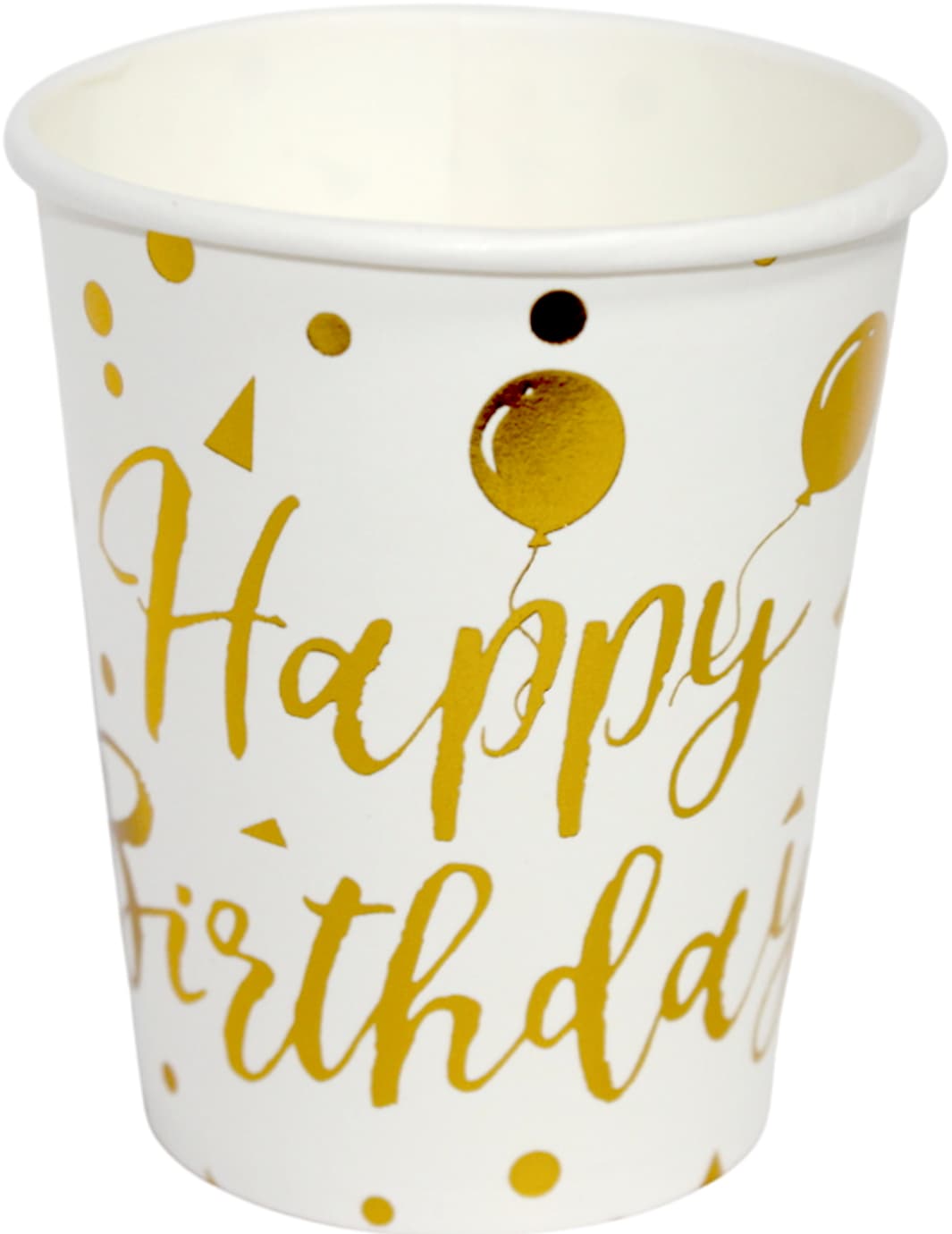 Стакан паперовий "Happy birthday кульки золото"(10)