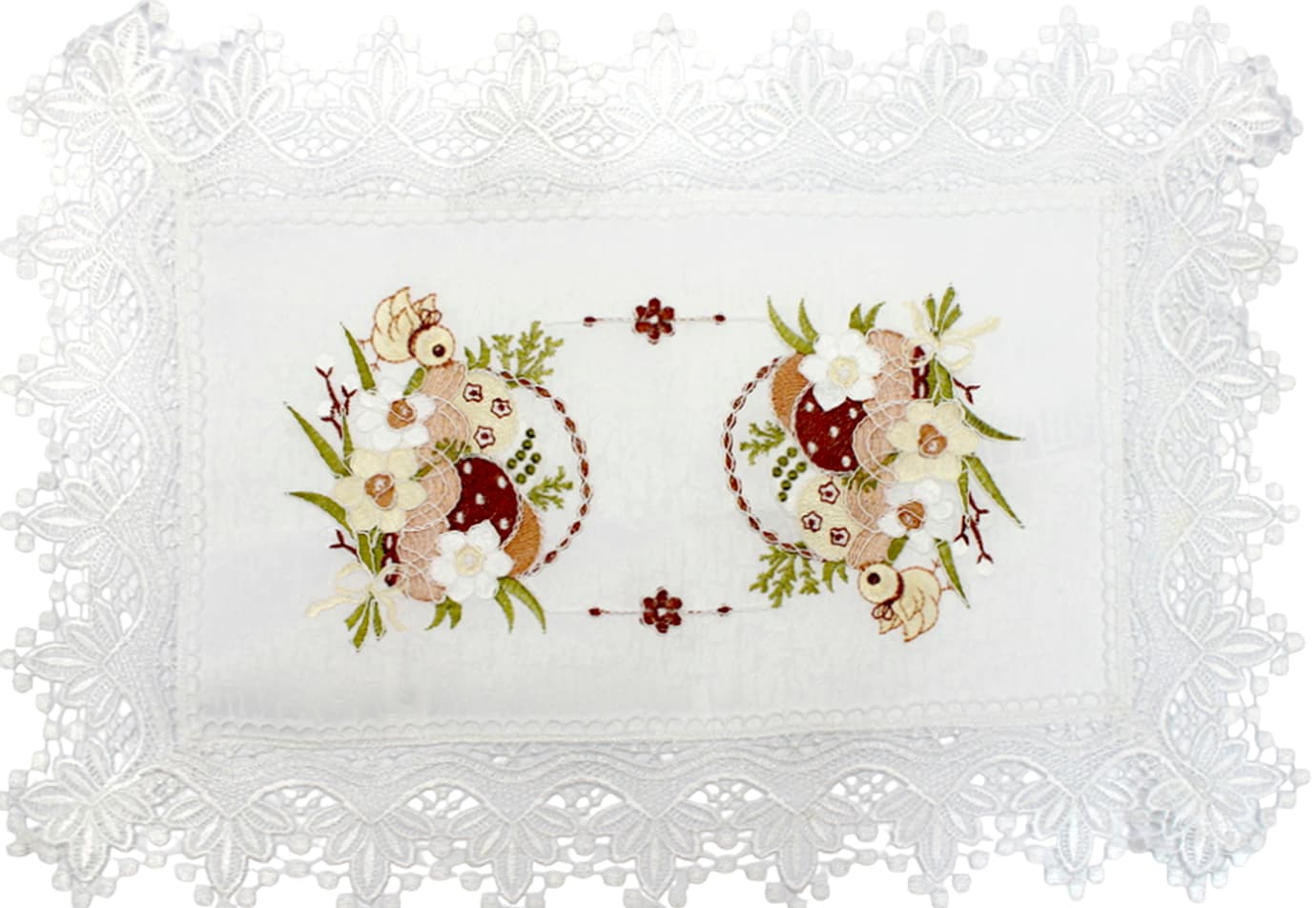 Великодня серветка "Крашанки в кошику" прямокут. 48х33см №30352