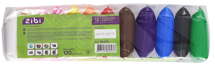 Набор для лепки "Zibi" Kids с воздушным пластилином 12цветн. №ZB.6296(182)