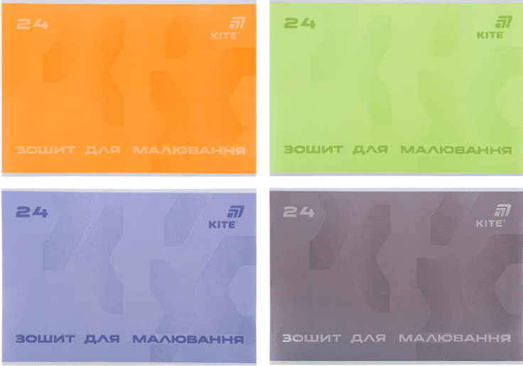 Зошит для малюв. на скобі 24/100 А4 софт тач + УФ лак №K26-242/Kite/(12)(96)
