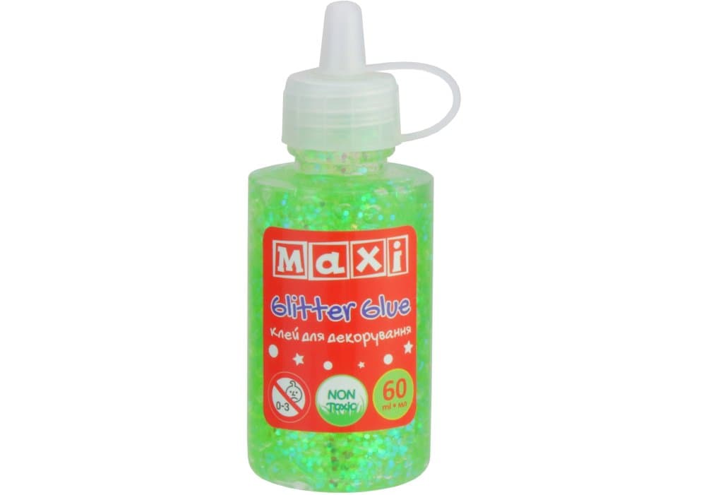 Клей для декорування з блискітками 60 мл салатовий №MX61761