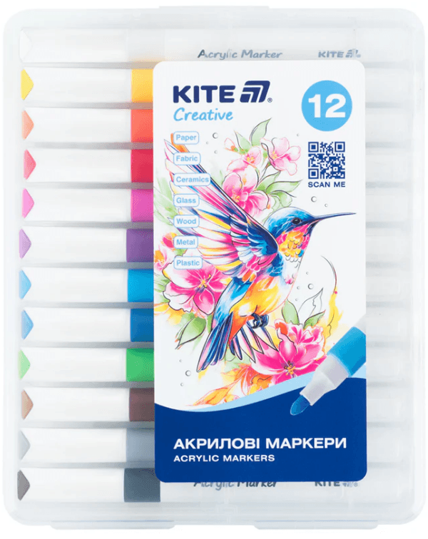 Набор маркеров акрил. "Kite" Creative Jumbo №K-1290 12шт