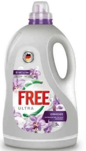 Стир. порошок жидкий 5л гель "Free" Ultra Orshid(4)