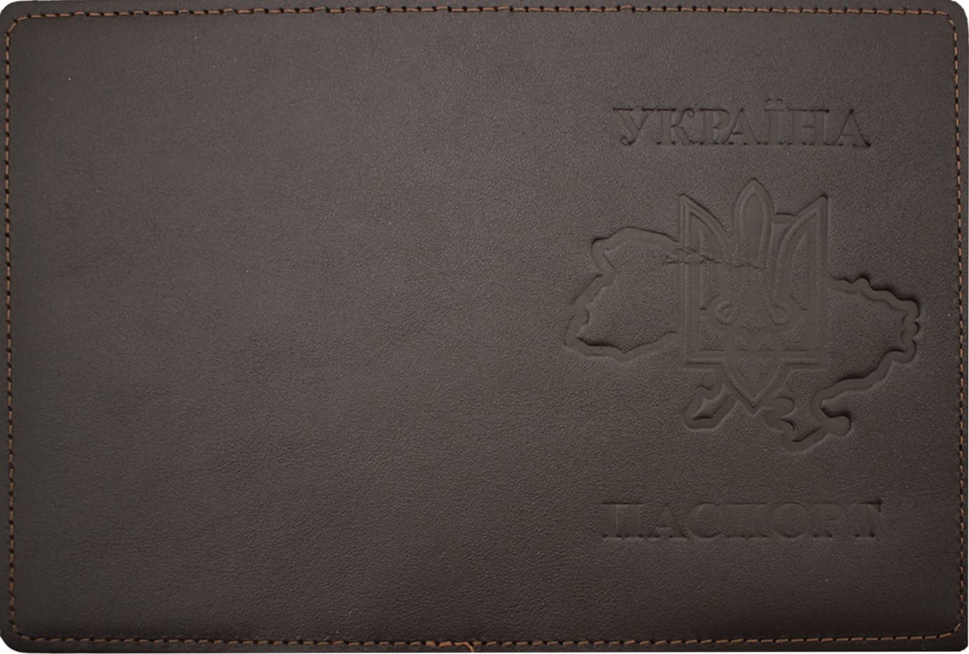 Облож. Passport Трезубец на карте кожа шокол. тисн. №52697