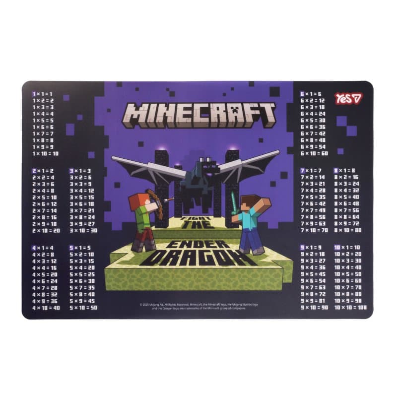 Підкладка для столу "Yes" №492363 Minecraft.Dragon Таблиця множення(10)(200)