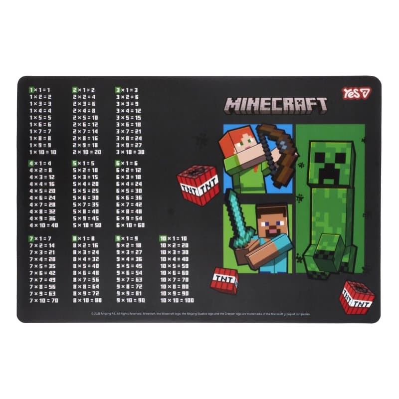 Підкладка для столу "Yes" №492362 Minecraft.TNT Таблиця множення(10)(200)