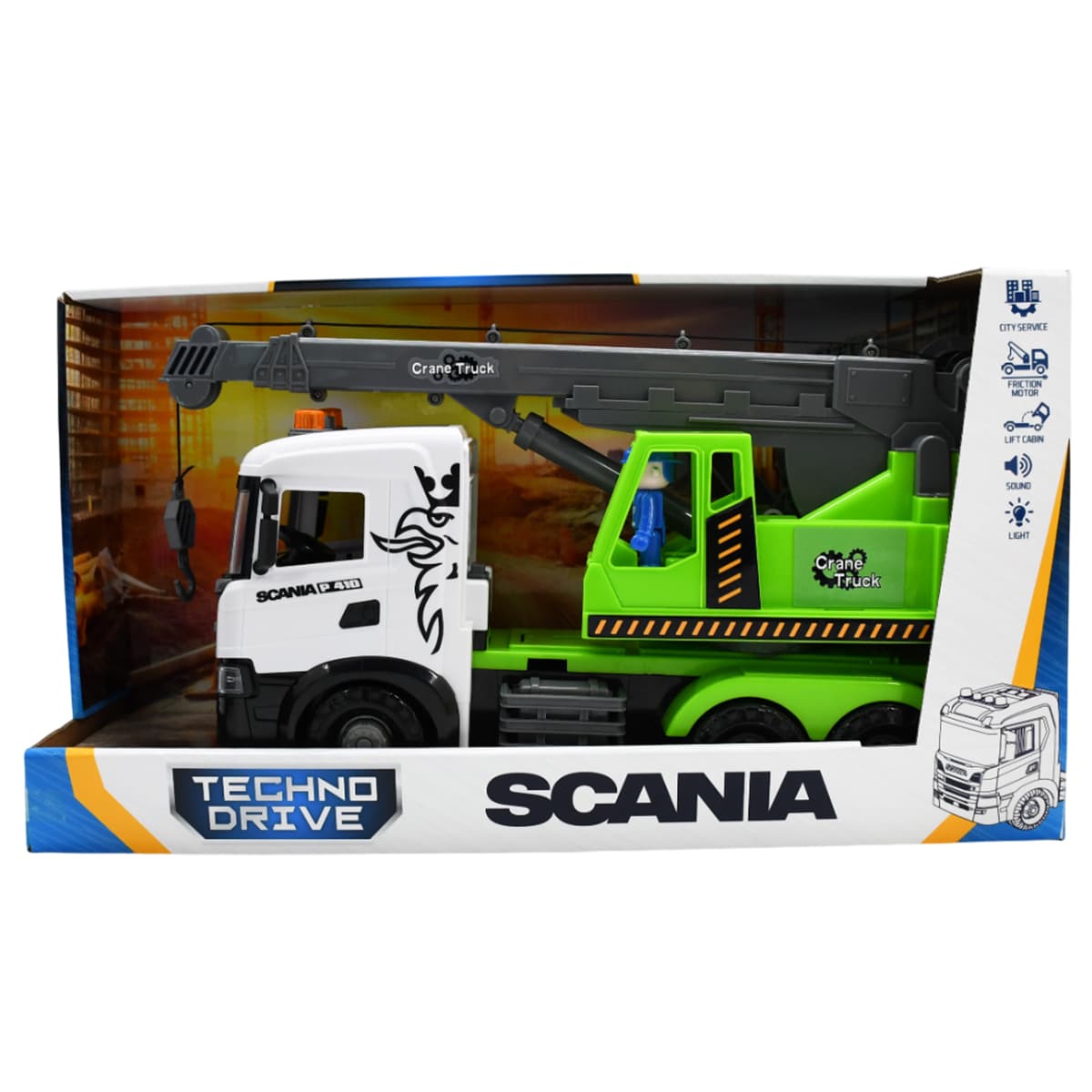 Автомодель "Technodriver" SCANIA АВТОКРАН (светло, звук) №3006KS/КиддиСвит/