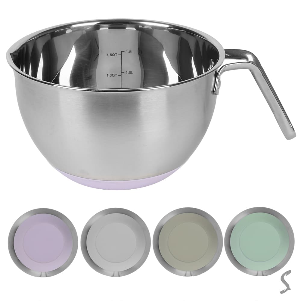 Миска нерж. SS "Chef" 1,5л d20см із просилік. дном для заміш. тіста R40249-20(36)