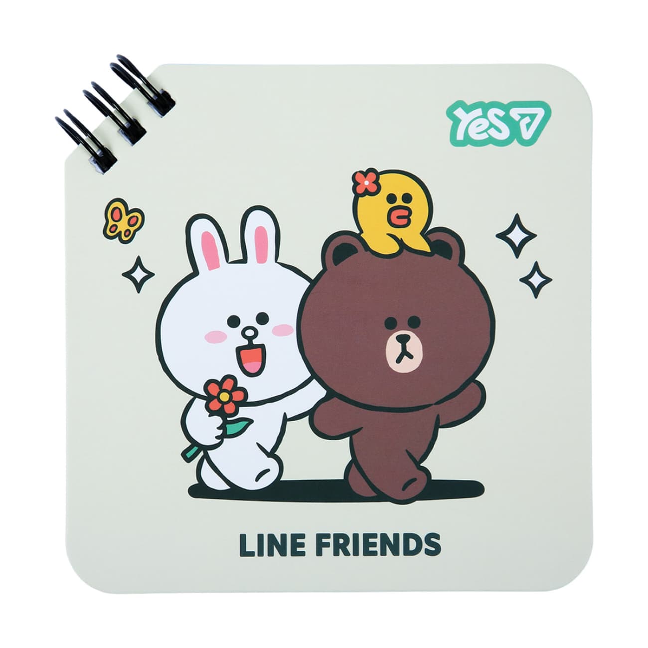 Блокнот пруж. верх. двойн. 110х110мм 80л. лин. "Line Friends Butterfly" №152192/Yes/