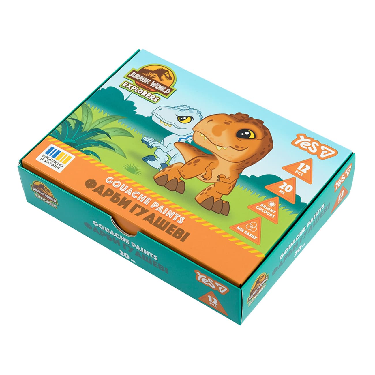 Гуашь "Yes" Jurassic World.Kids 12цветн. 20мл №230443(12)(24)