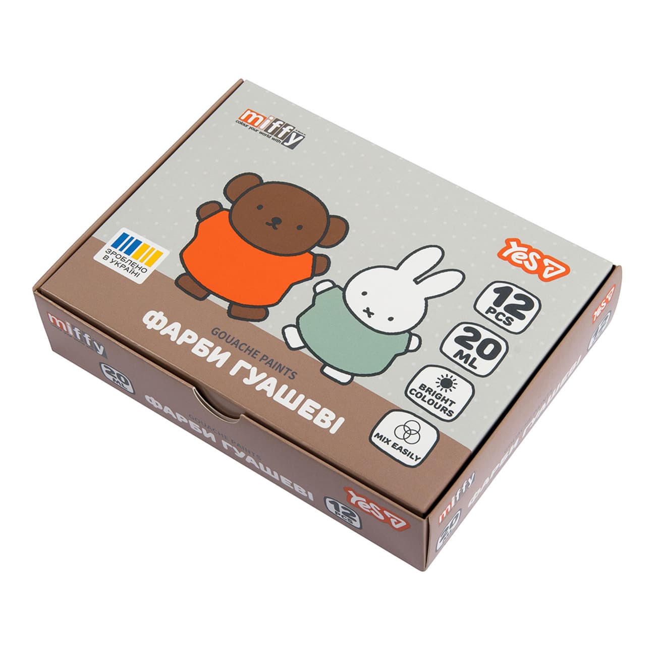 Гуашь "Yes" Miffy 12цветн. 20мл №230446(12)(24)