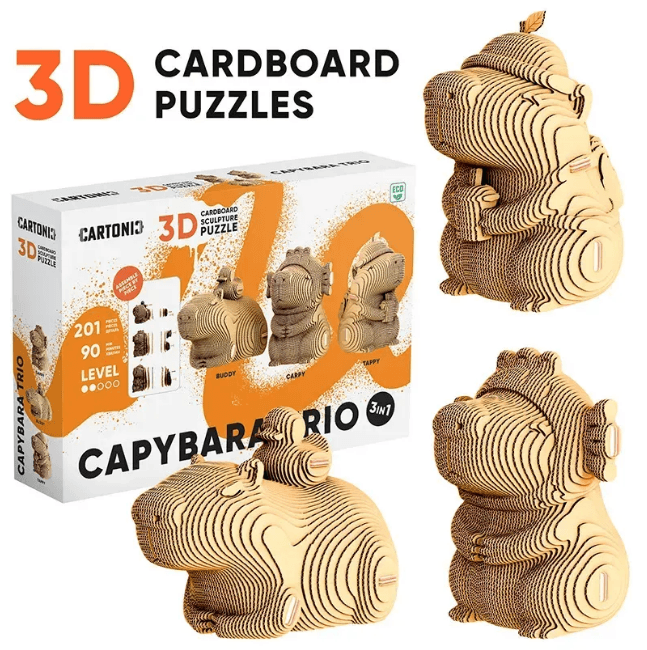 Пазлы 3D "Cartonic" Capybara Trio