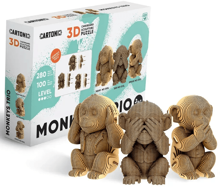 Пазлы 3D "Cartonic" Monkeys Trio