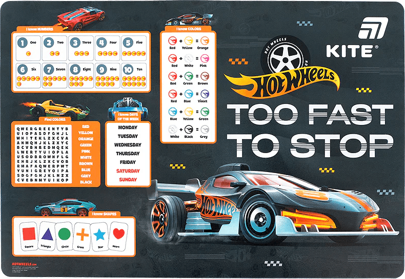 Підкладка для столу "Kite" №HW26-207-1 Hot Wheels (42,5х29cм) PP(10)
