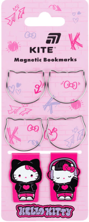 Набір закладок магніт."Kite" з фігурними скріпками Hello Kitty №HK26-495(24)