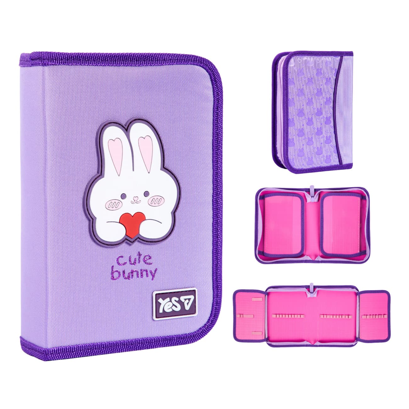 Пенал "Yes" Cute Bunny тв.,одинар.,2клап. №HP-04/533740/Р-26