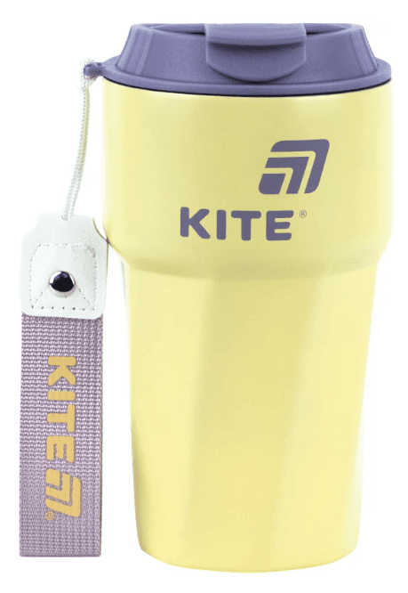 Термочашка метал. 0,45л "Kite" жовта №K26-1220-3