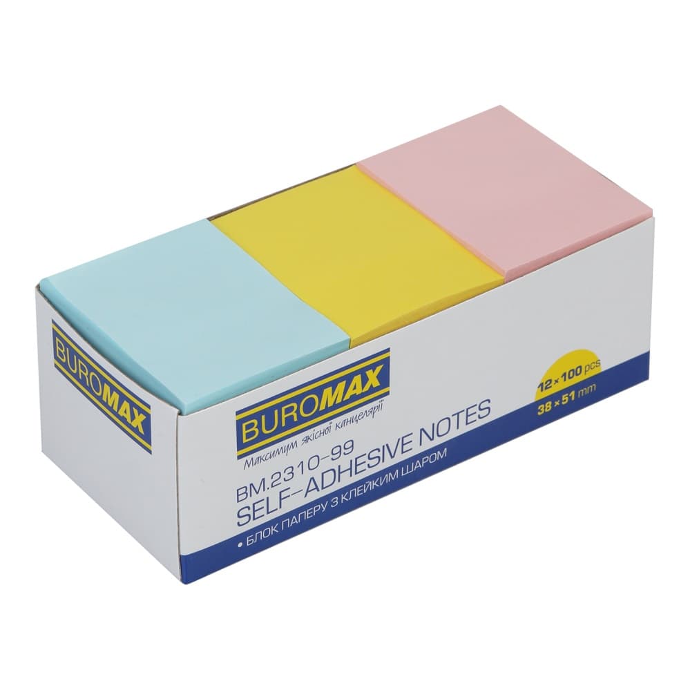Блок/зам. кл 38х51мм "Buromax" 100л. микс №BM.2310-99
