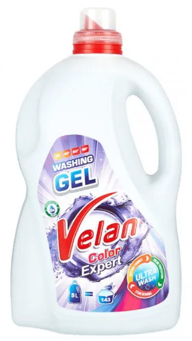 Стир. порошок жидкий 5л гель "Velan" колор(4)