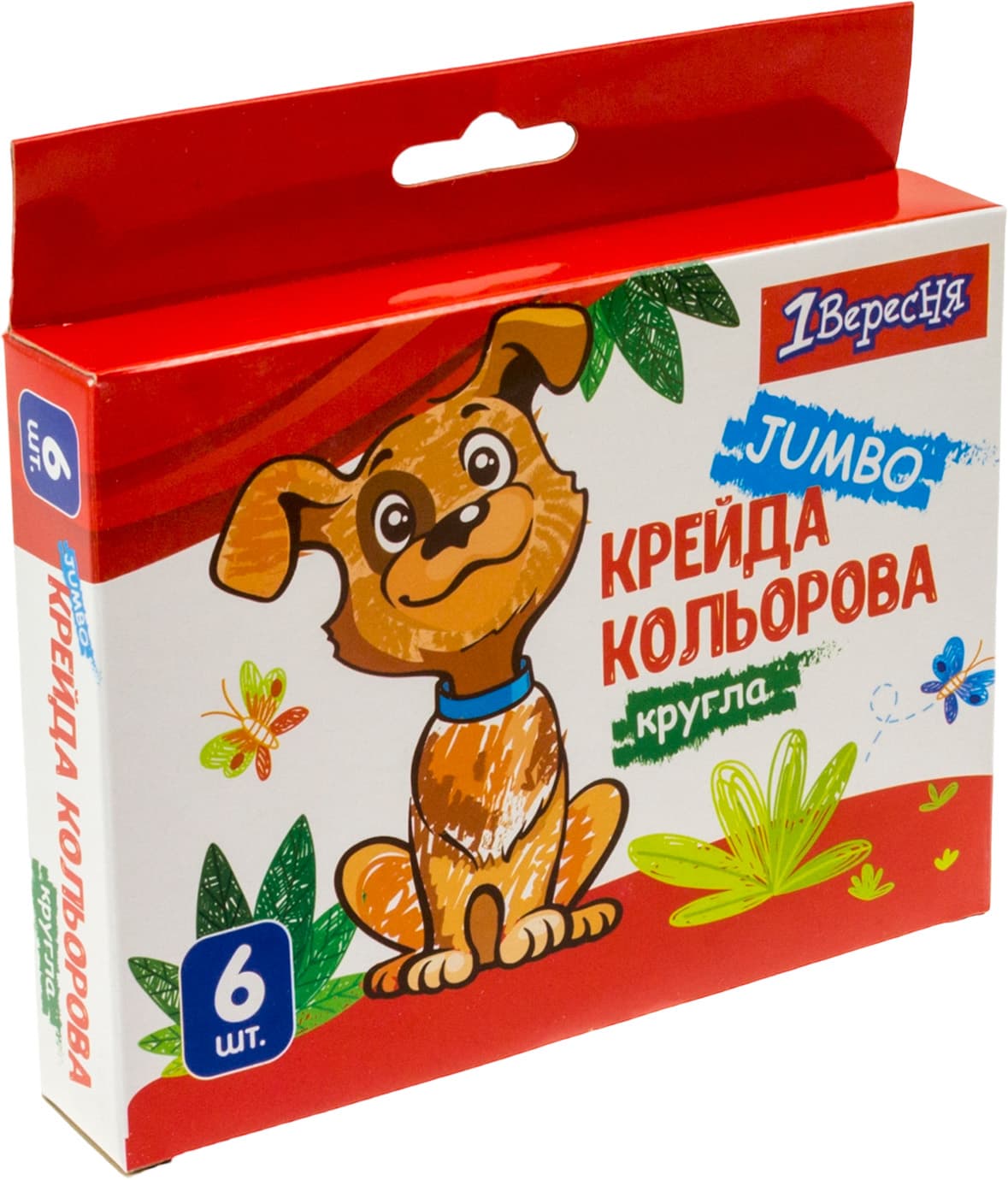 Крейда кольорова 1 Вересня 6 шт Jumbo Zoo Land (12) (72) 400440