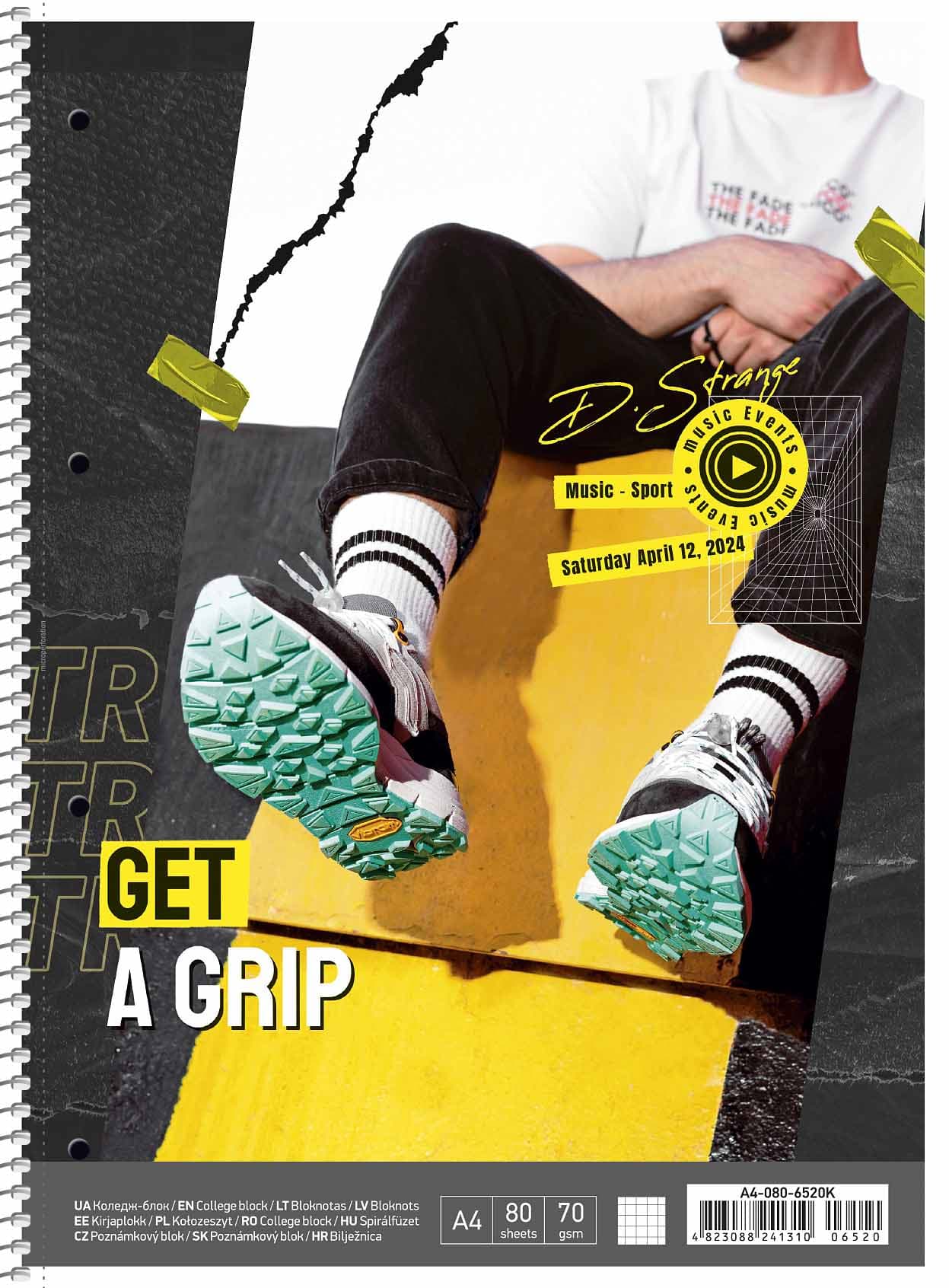 Колледж-блок А4+ 80л. клет. мат. лам..,Уф-лак №A4-080-6520K/Школярик/(4)(36)