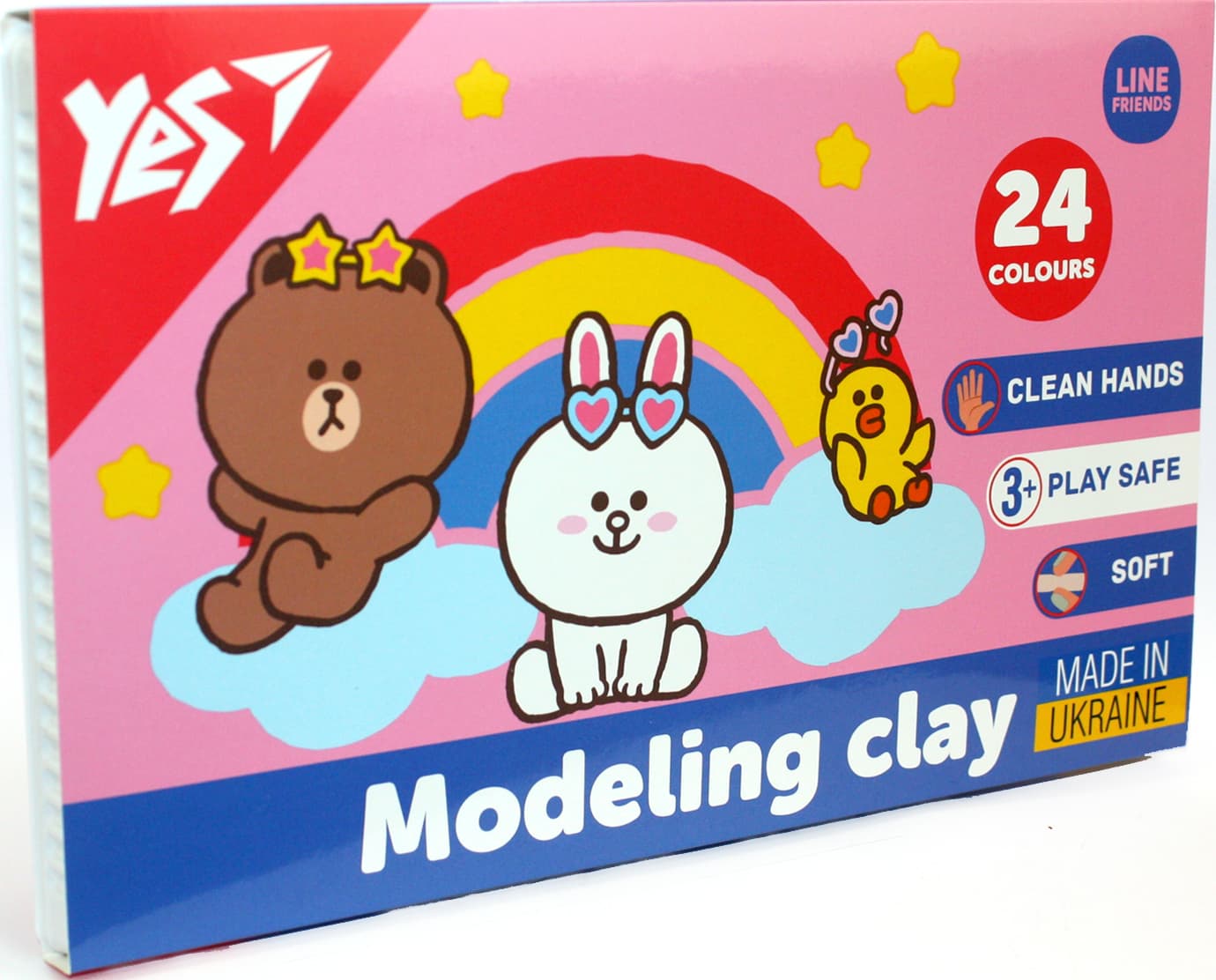 Пластилін "Yes" Line Friends 24 кольор. 480гр №540683(14)