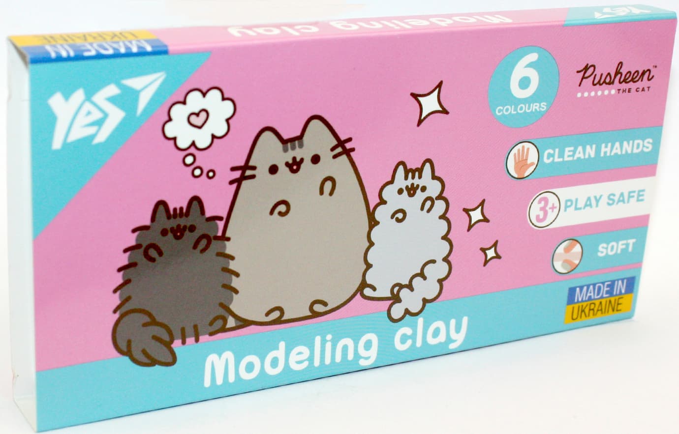 Пластилин "Yes" Pusheen 6 цветн. 120гр №540651(40)