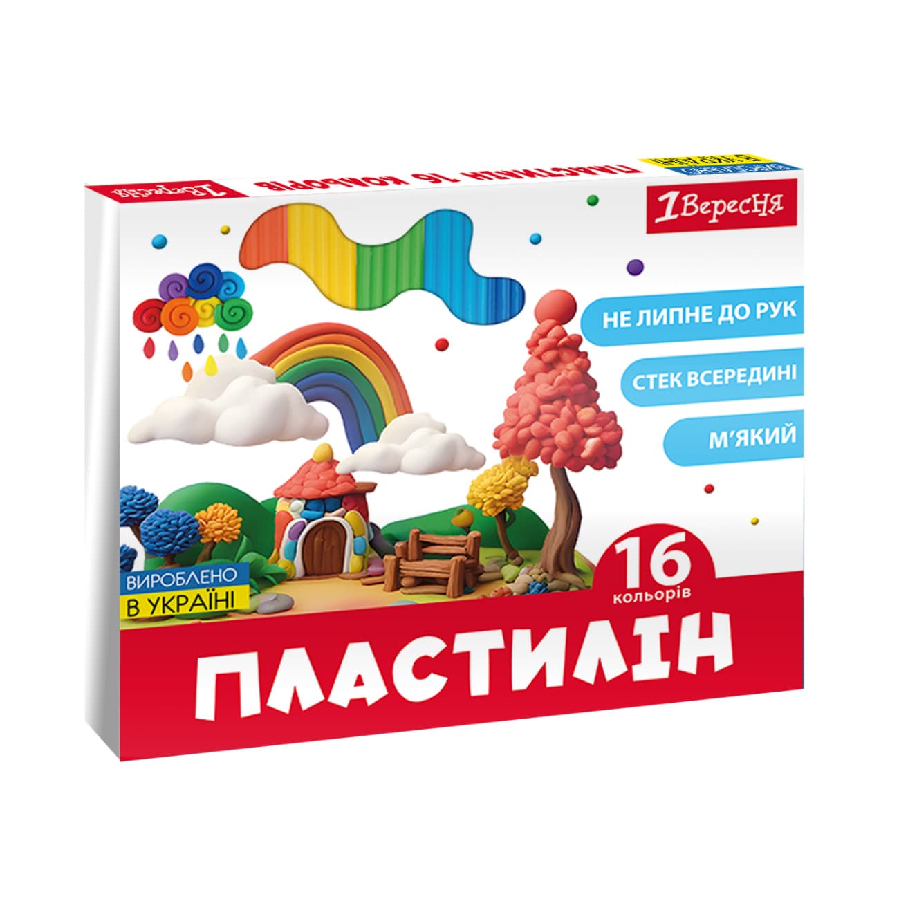 Пластилін "1В" Classic 16 кольор. 320гр №540676(14)