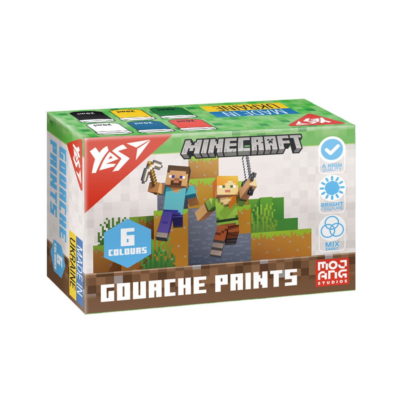 Гуашь "Yes" Minecraft 6цветн. 20мл №230405(24)